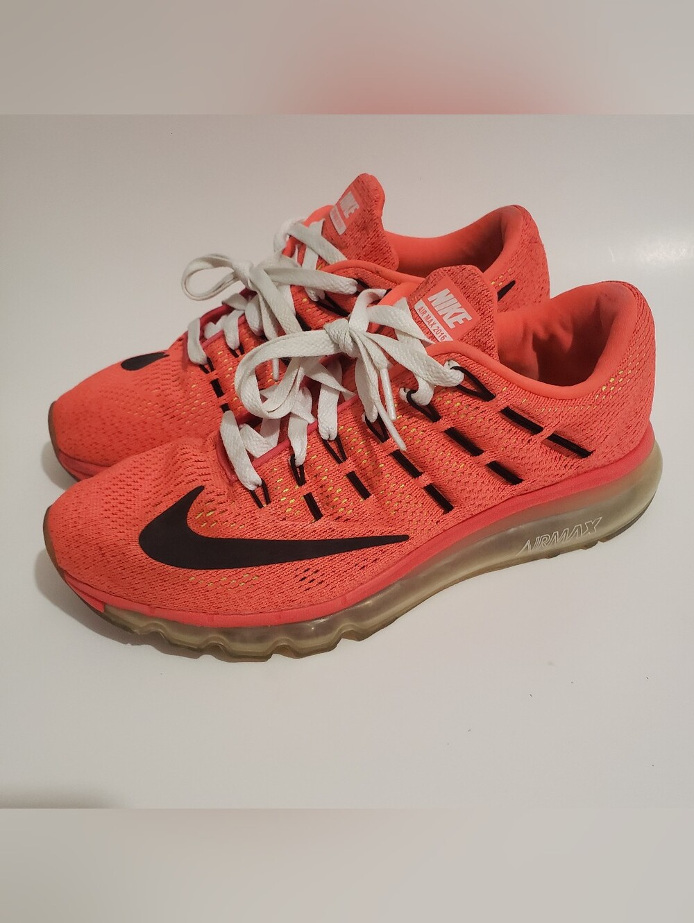 Nike Air Max 2016 GS Bright Crimson Black 807236-600 Size 6Y Running Shoes W 7.5